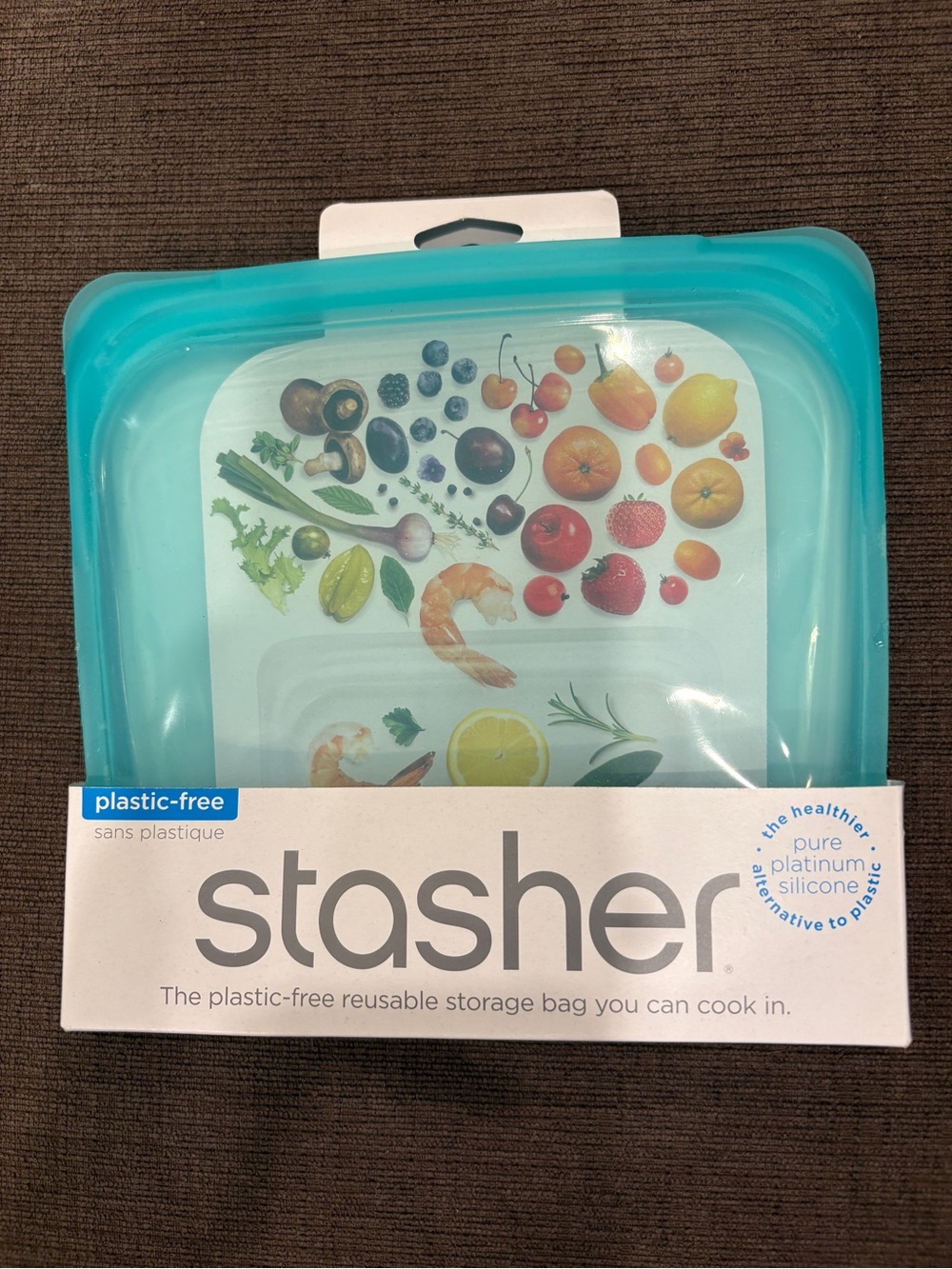 Stasher Blue Silicone Reusable Sandwich Storage Bag